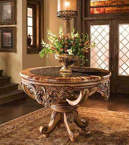 Entry Table With Mirror Round Entry Table Entry Tables Entrance