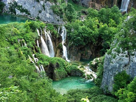 Plitvice Lakes Colorful Series Of Waterfall Croatia
