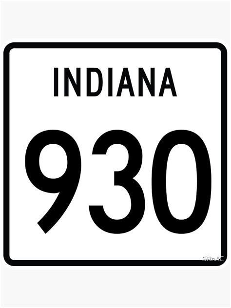 Indiana State Route 930 Area Code 930 Sticker For Sale By Srnac