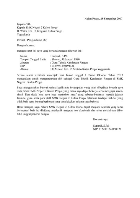 12 contoh dan format surat pengunduran diri resign file doc Download Contoh Surat Pengunduran Diri Guru dari Sekolah