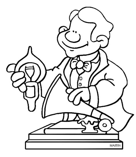 Thomas Edison Coloring Page Coloring Home
