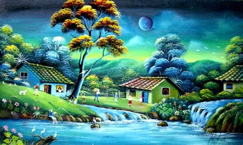 RANCHO AL ANOCHECER GABRIEL NIETO NIETO PINTOR COLOMBIANO ...