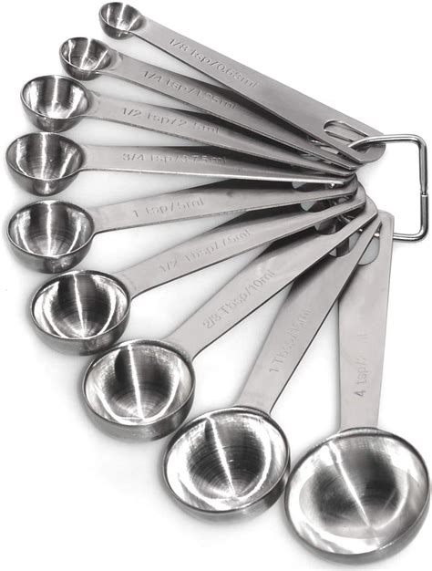 Measuring Spoons: U-Taste 18/8 Stainless Steel Measuring Spoons Set of 9 Piece: 1/16 tsp, 1/8 ...