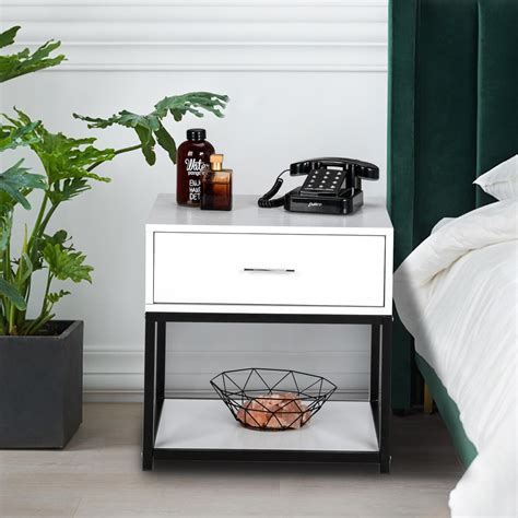 Ubesgoo White End Table Nightstand Side Table Bedside Table Night