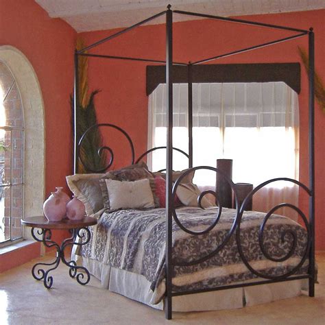 Rich double bed headboard in silvered wrought iron. Iron Canopy Bed Frame - HomesFeed