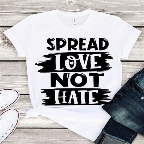 Spread Love Not Hate Motivational Saying Inspirational Etsy
