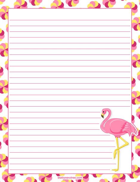 Sharing free printables for every room in your home! Printable Flamingo Stationery