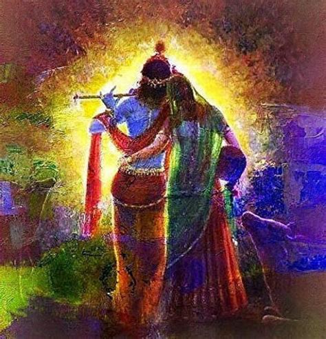 Radha Krishna An Eternal Love Story Hand Painted On Canvas Without