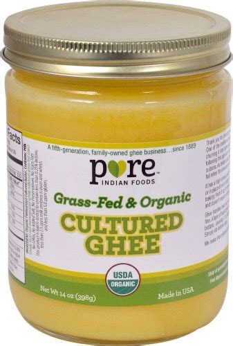 Pure Indian Foods Grass Fed Organic Cultured Ghee Oz Food Less
