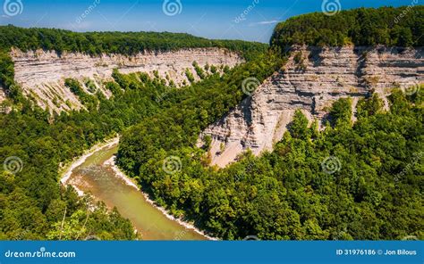 View Of The Deep Genesee River Gorge In Letchworth State Park Ny Stock
