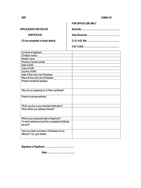 Zimbabwe Police Clearance Form Pdf Fill Online Printable Fillable Blank Pdffiller