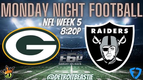 Week 5 Monday Night Football Draftkings Picks Mnf Packers Raiders