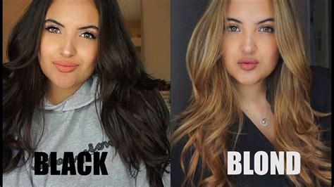 Going blonde to black is not hard. FROM BLACK TO BLONDE HAIR! - YouTube