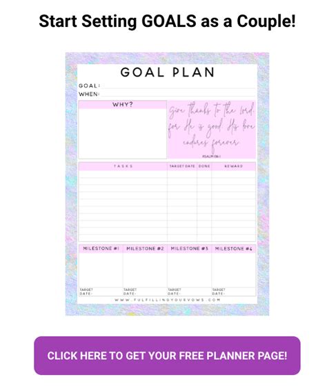Goal Setting For Couples Worksheets