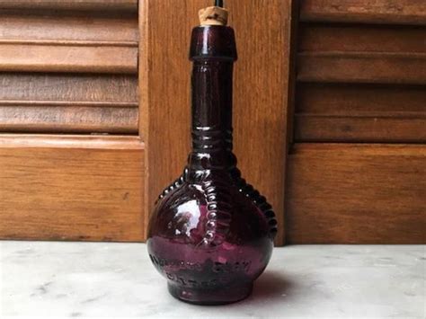Vintage Purple Amethyst Mini Glass Bottle Ball And Claw Etsy Mini Glass Bottles Glass
