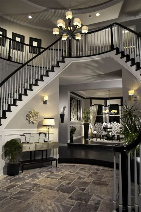 40 Fantastic Foyer Entryways With Staircases In Luxury Homes Images