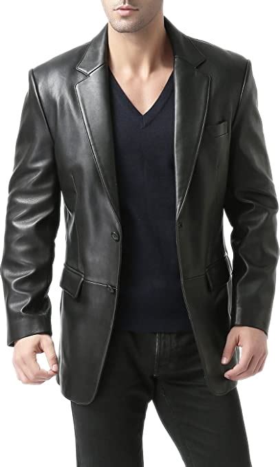 Bgsd Mens Richard Classic Leather Blazer Lambskin Sport Coat Jacket