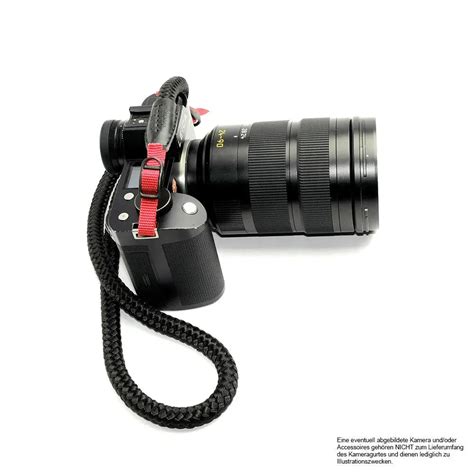 Seil Kameragurt Für Zb Leica Kameras In Schwarz Mit Rot Von Sailor Strap Siolex Fotozubehör