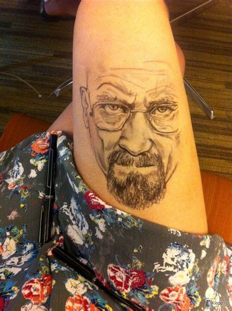 Check Out Bryan Cranston Impressively Sketched In Ink Onto One Ladys Thigh