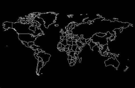 Carte Du Monde Contour Tous Les Pays DXF Svg Fichiers Vectoriels Pour