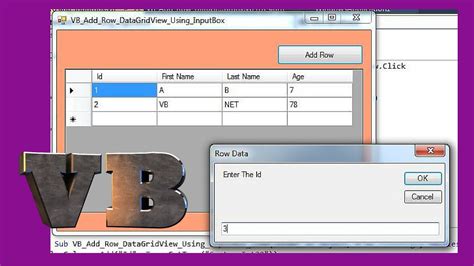 Vb Net How To Add A Row To Datagridview From Inputbox In Vb Net