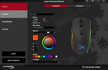 Cloud flight s, cloud alpha s, cloud stinger core + 7.1, cloud stinger wireless + 7.1, alloy fps rgb, alloy elite rgb, alloy origins, alloy origins core, alloy elite 2, pulsefire surge. HyperX Pulsefire Surge Review - Software & Lighting | TechPowerUp