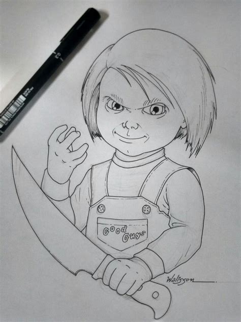 My happy halloween printable coloring pages help you have a friendly all hallows eve. Pin by The Slasher on Chucky in 2019 | Horror artwork ...