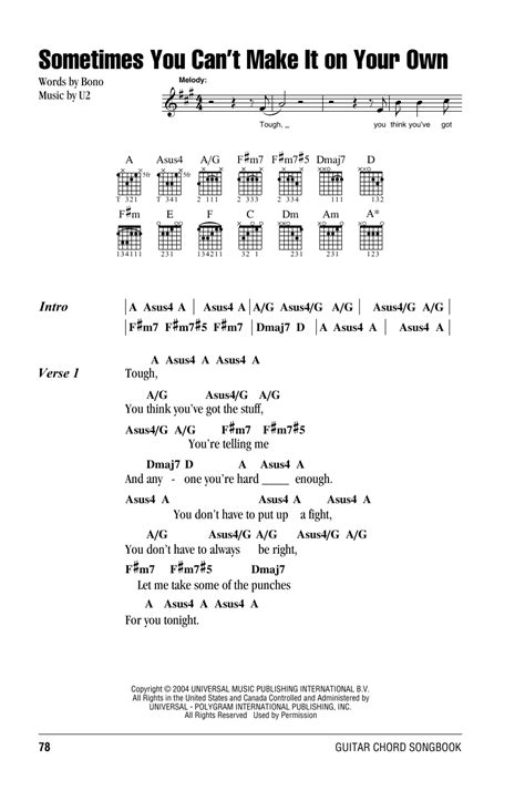 Lyrics & chords and enjoy it on your iphone, ipad, and ipod touch. Sometimes You Can't Make It On Your Own by U2 - Guitar ...