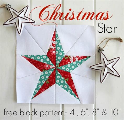 Christmas Star Free Quilt Block Pattern Threadbare Creations