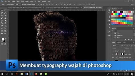 Mudahnya Membuat Typography Wajah Di Photoshop Tutorial89 Youtube