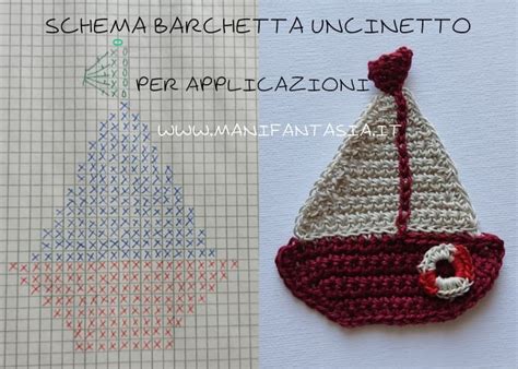 Barchetta uncinetto per applicazioni: schema e spiegazioni - manifantasia
