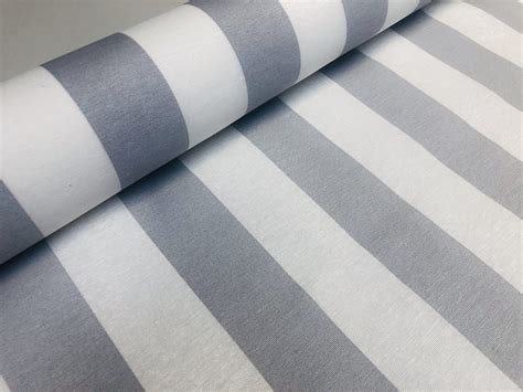 Silver Grey And White Striped Fabric Sofia Stripes Curtain Tablecloth