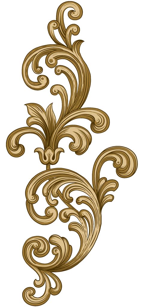 An Ornate Design In Gold On White