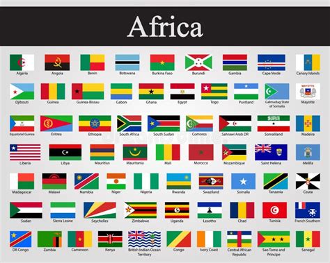 Todas As Bandeiras De África Ilustração Do Vetor Bandeiras Do Mundo