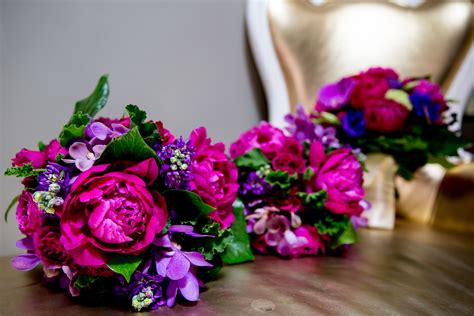 Fuchsia And Purple Flower Bouquets