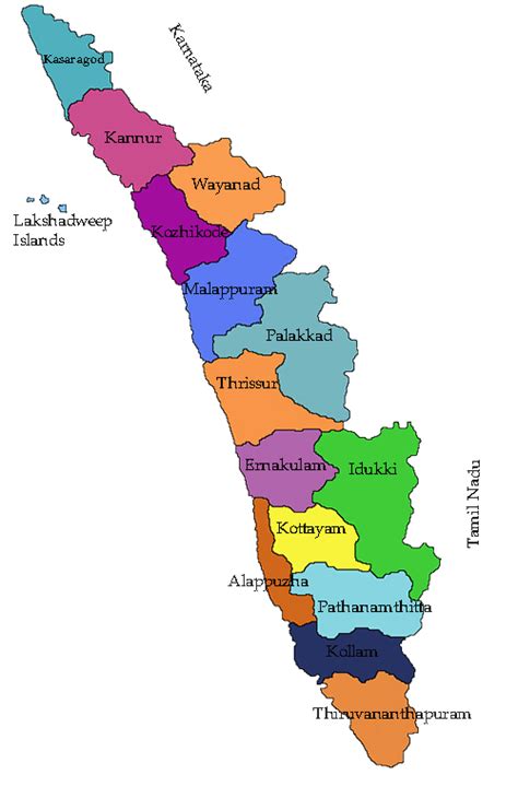 District Map And Information Map Of Kerala Kerala Real Estate District