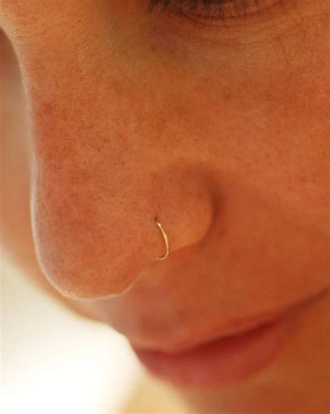 Small Gold Nose Ring Nose Ring Thin Nose Hoop Thin Nose Etsy