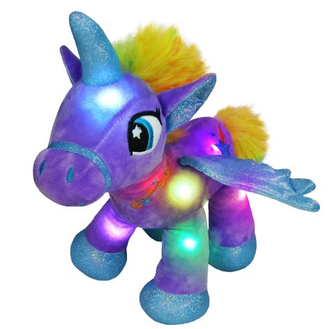 Houwsbaby Glow Unicorn Light Up Stuffed Animal Soft Led Horse Plush Toy