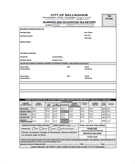 Free 7 Sample Tax Forms In Pdf