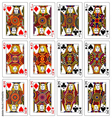 Jacks Queens Kings Playing Cards 62x90 Mm Stock Illustration Adobe Stock