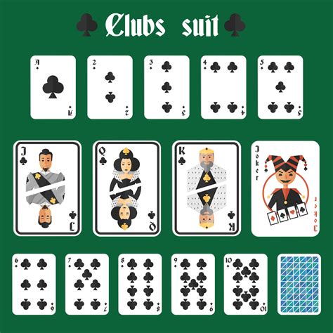 Playing Cards Clubs Set 439043 Vector Art At Vecteezy