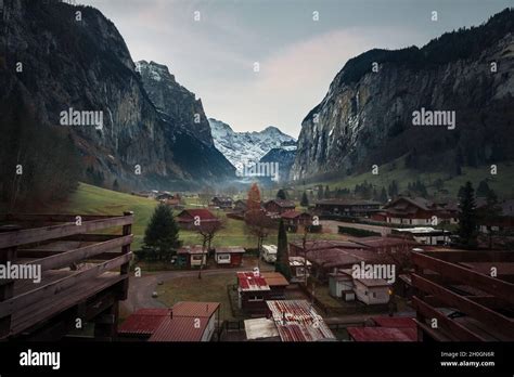 Lauterbrunnen Valley Village Lauterbrunnen Switzerland Stock Photo