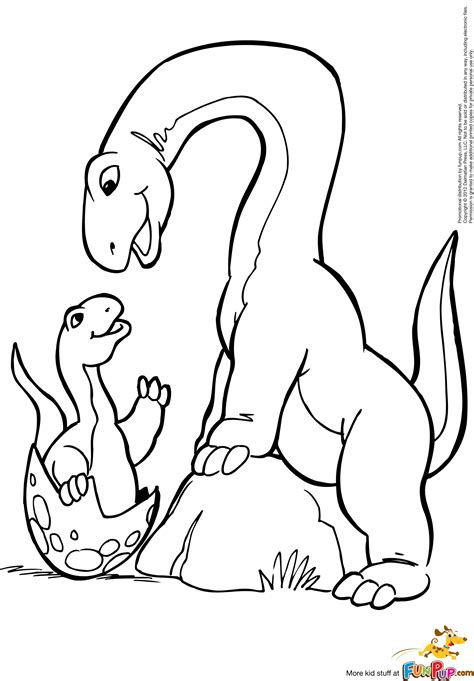 Brachiosaurus and baby $0.00 Dinosaur Coloring Pages, Toddler Coloring
