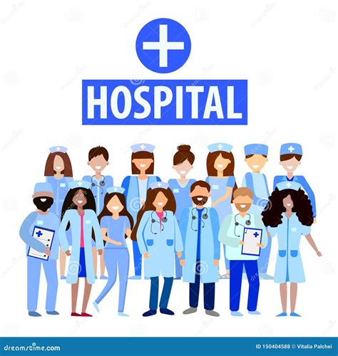 Medisch Personeel Van De De Het Ziekenhuisarts En Verpleegsters Een
