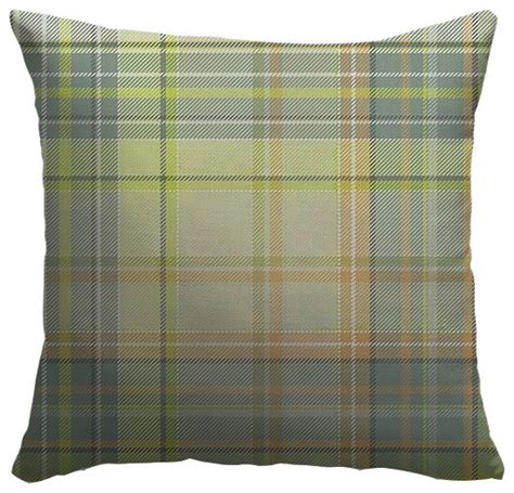 Great on its own or when mixed and matched with others. "Light Green and Blue Madras Plaid" Outdoor Pillow ...