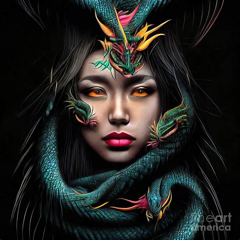 dragon lady digital art by miha jeruc fine art america