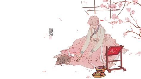 Wallpaper Manga Anime Girls Simple Background Minimalism Pink