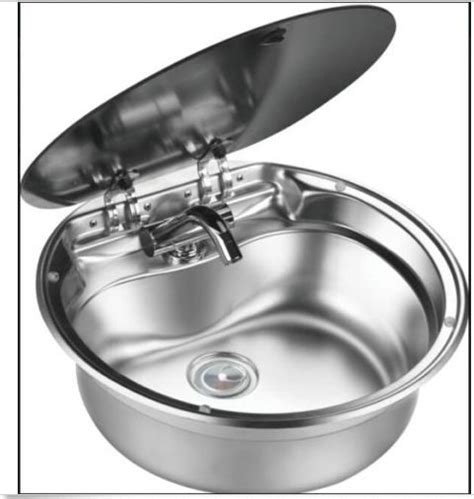 Boat Rv Caravan Round Stainless Steel Hand Wash Basin Sink With Glass