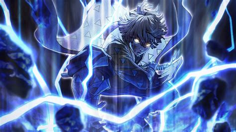 demon slayer zenitsu agatsuma around blue lightning with black backgorund hd anime hd wallpapers