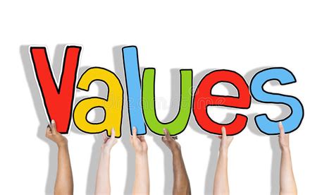 Values Word And Brick Wall In The Background Stock Image Image Of